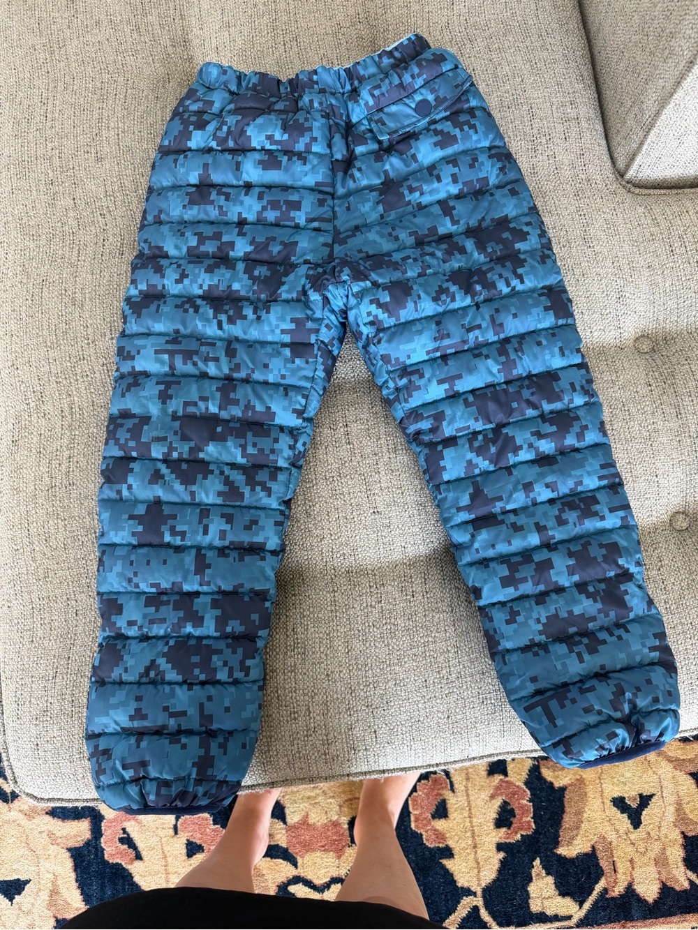 Lands end Kids Blue Digital Camo Puffer Pants